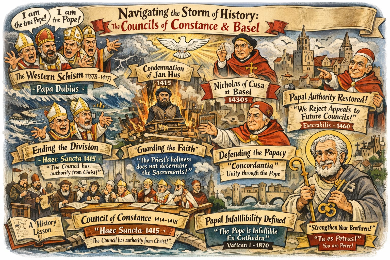 Menavigasi Badai Sejarah: Konsili Konstanz, Basel, dan Keteguhan Takhta Suci